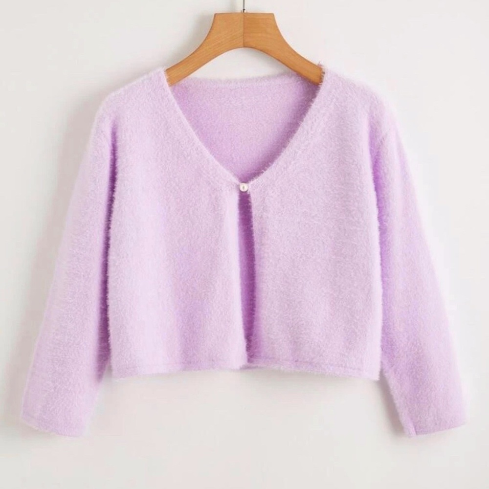 ROMWE Women's Light Pink Cardigan/Top/Blouse